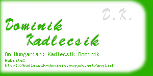 dominik kadlecsik business card